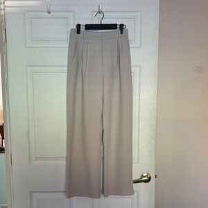 Abercrombie & Fitch Sloane Tailored Pant: Cream Wide Leg Pants